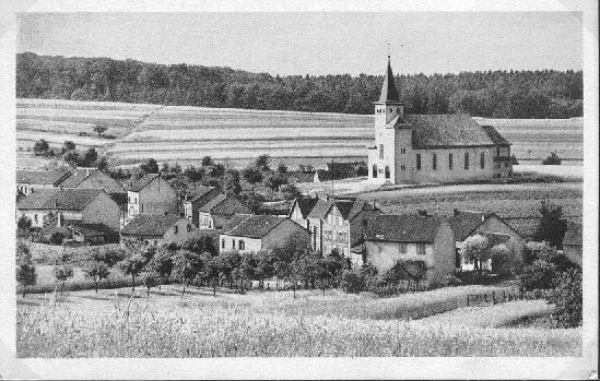 Postkarte St. Nikolaus aus dem Jahr 1938 - Motiv: Blick über den Ort