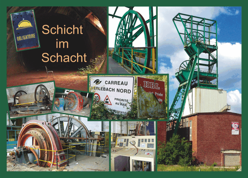 Postkarte St. Nikolaus - Schacht Merlebach Nord - Schicht im Schacht
